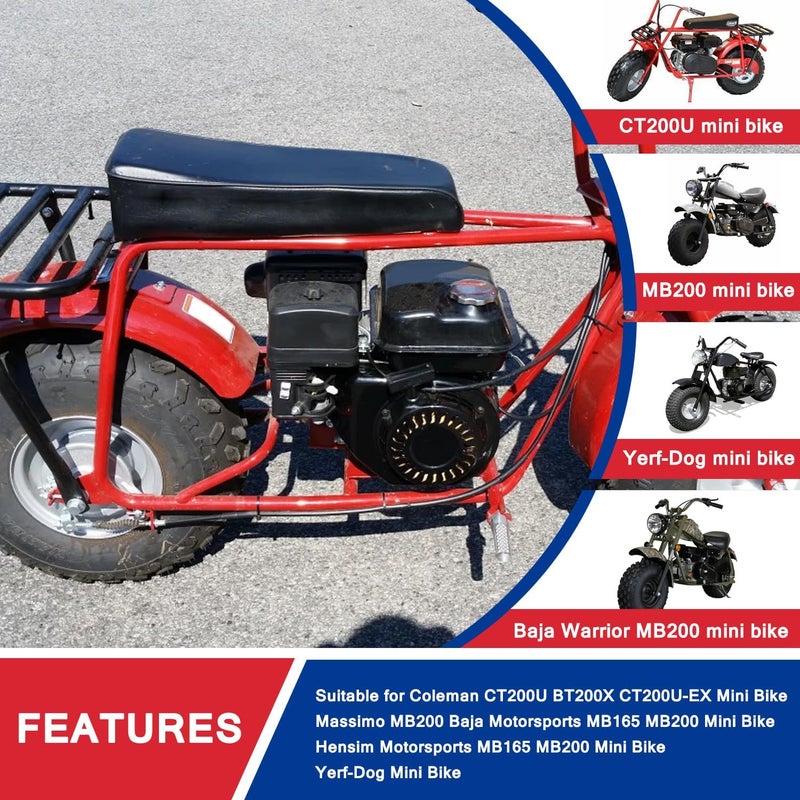 HOOUP 68'' Mini Bike Drum Brake Cable for Baja Warrior Mb165 Mb200 Yerf-Dog Coleman CT200U BT200X CT200u-ex Massimo MB200 Hensim Motorsports Predator 212cc Engine Mini Bike - Image 2